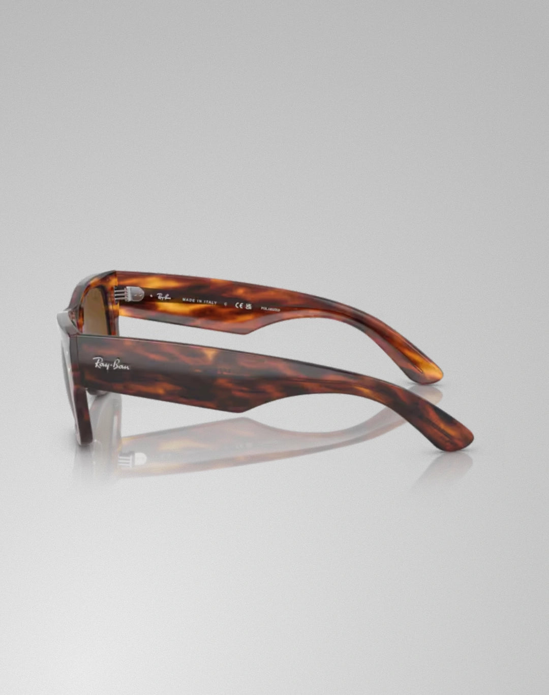 Ray-Ban 0RB0840S-95457 – Lunettes de soleil carré rayé havana