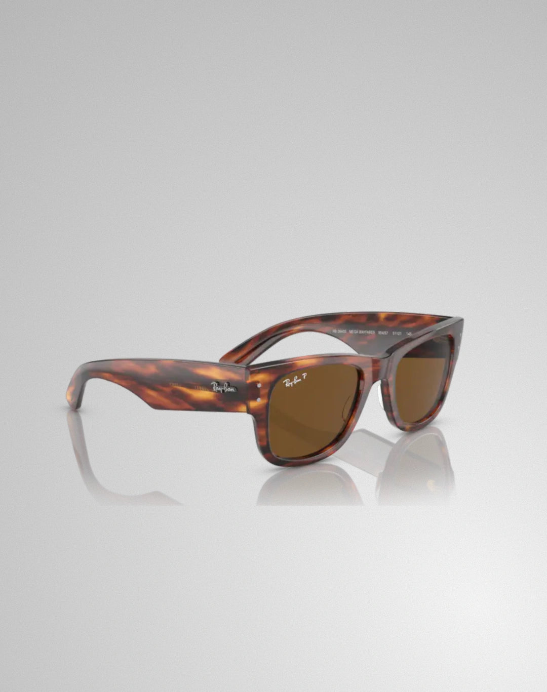 Ray-Ban 0RB0840S-95457 – Lunettes de soleil carré rayé havana