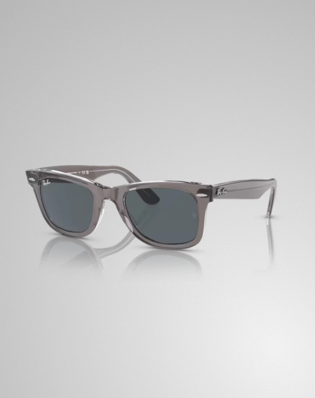 Ray-Ban 0RB2140-1355R5 – Lunettes de soleil carrée gris sur transparent