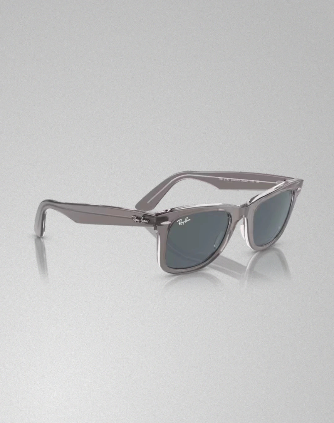 Ray-Ban 0RB2140-1355R5 – Lunettes de soleil carrée gris sur transparent