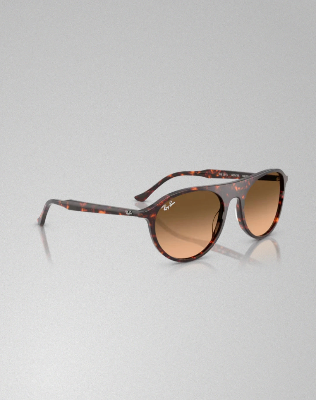 Ray-Ban 0RB2215-14293b – Lunettes de soleil carré havana écaille de tortue rouge