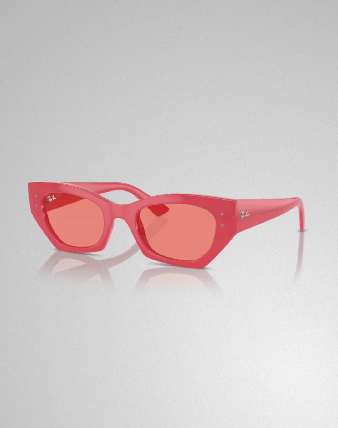 Ray-Ban 0RB4430-676084 – Lunettes de soleil irrégulier rouge cerise