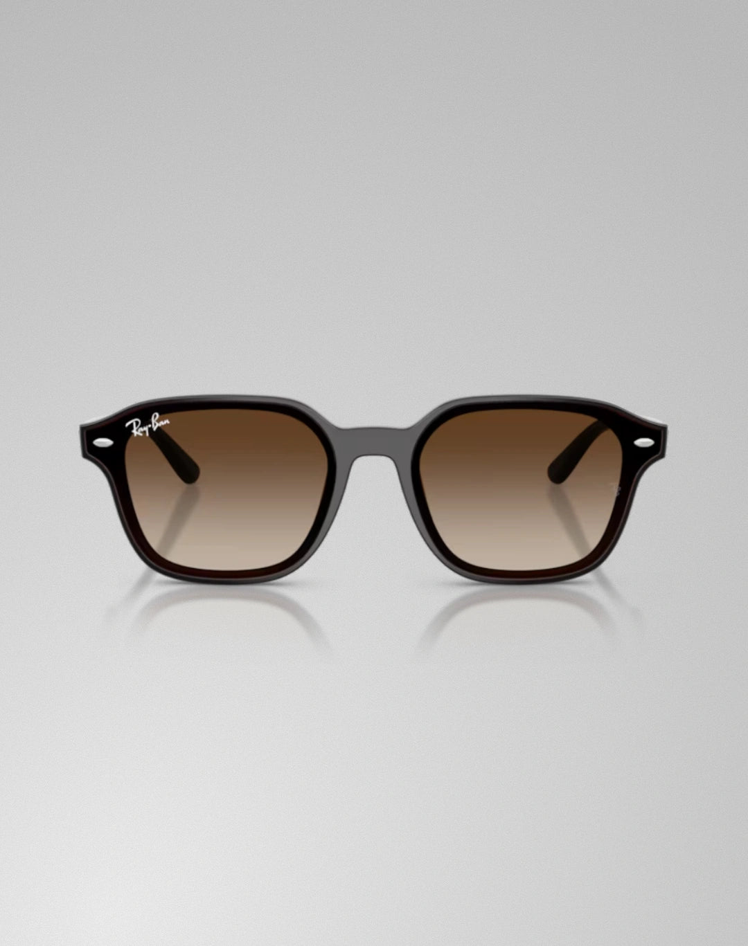 Ray-Ban 0RB4458D-71413 – Lunettes de soleil carré marron foncé transparent