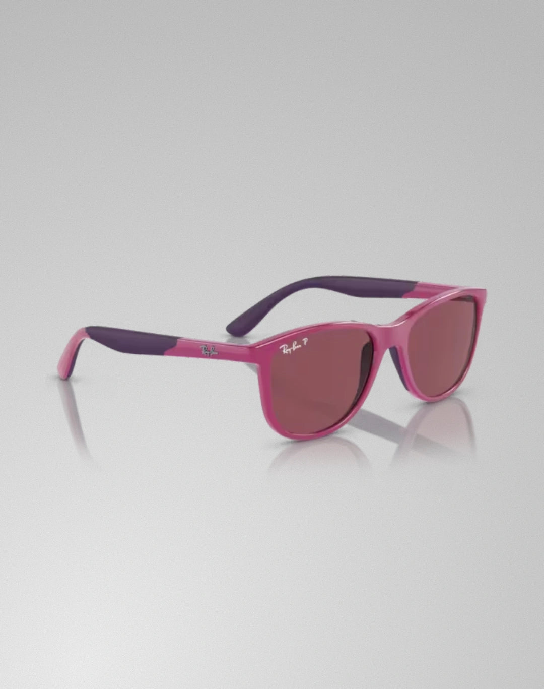 Ray-Ban 0RJ9077S-71495Q – Lunettes de soleil carré fuchsia sur violet