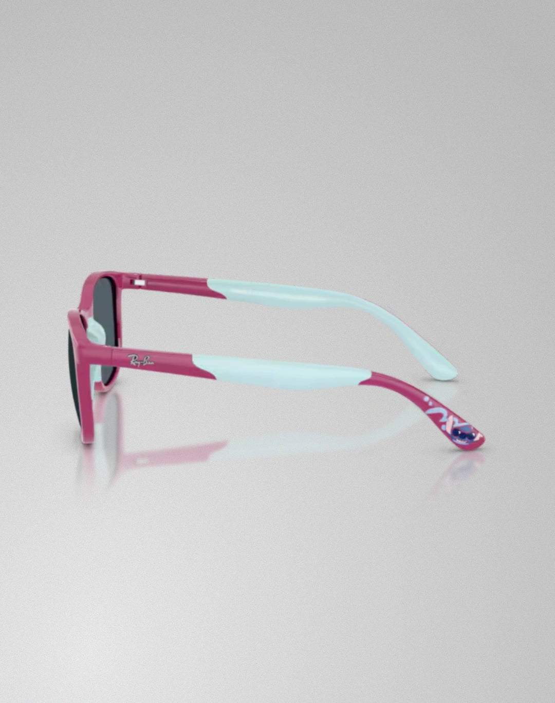 Ray-Ban 0RJ9077S-719271 – Lunettes de soleil carré fuchsia et bleu clair