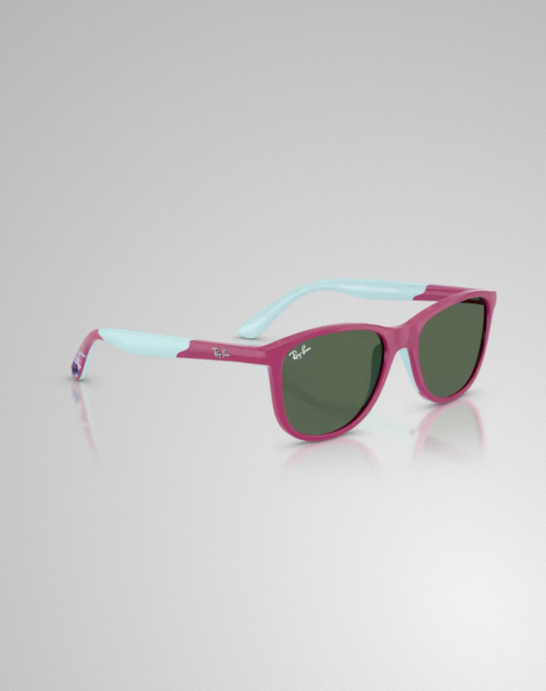 Ray-Ban 0RJ9077S-719271 – Lunettes de soleil carré fuchsia et bleu clair