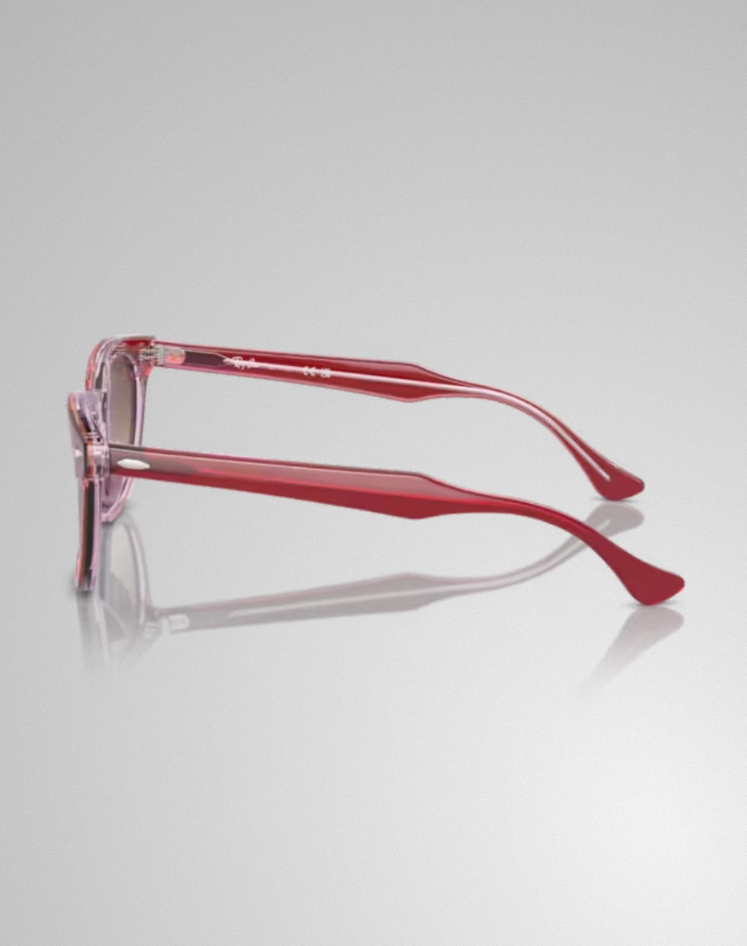 Ray-Ban 0RJ9098S-715413 – Lunettes de soleil carré dessus rouge et orange et pourpre