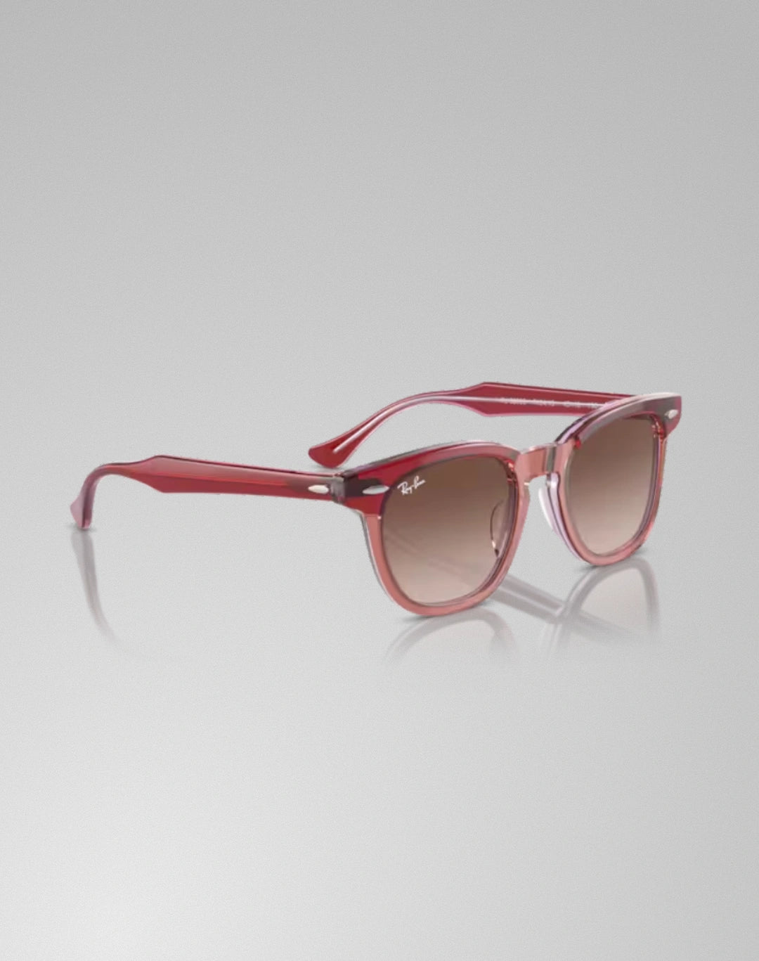 Ray-Ban 0RJ9098S-715413 – Lunettes de soleil carré dessus rouge et orange et pourpre