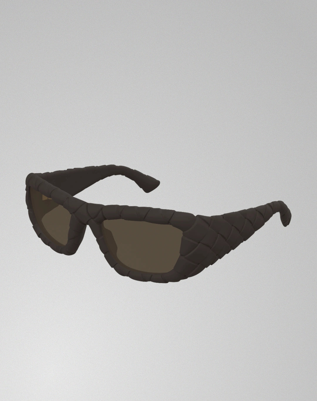 Bottega Veneta BV1303S-007 – Lunettes de soleil rectangulaire enveloppante marron (M)