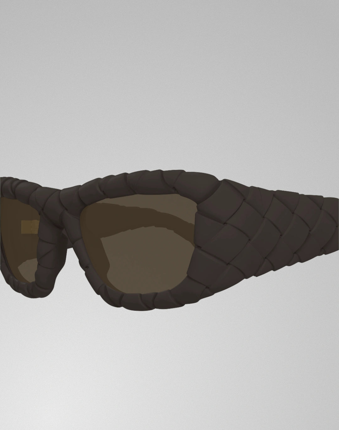 Bottega Veneta BV1303S-007 – Lunettes de soleil rectangulaire enveloppante marron (M)