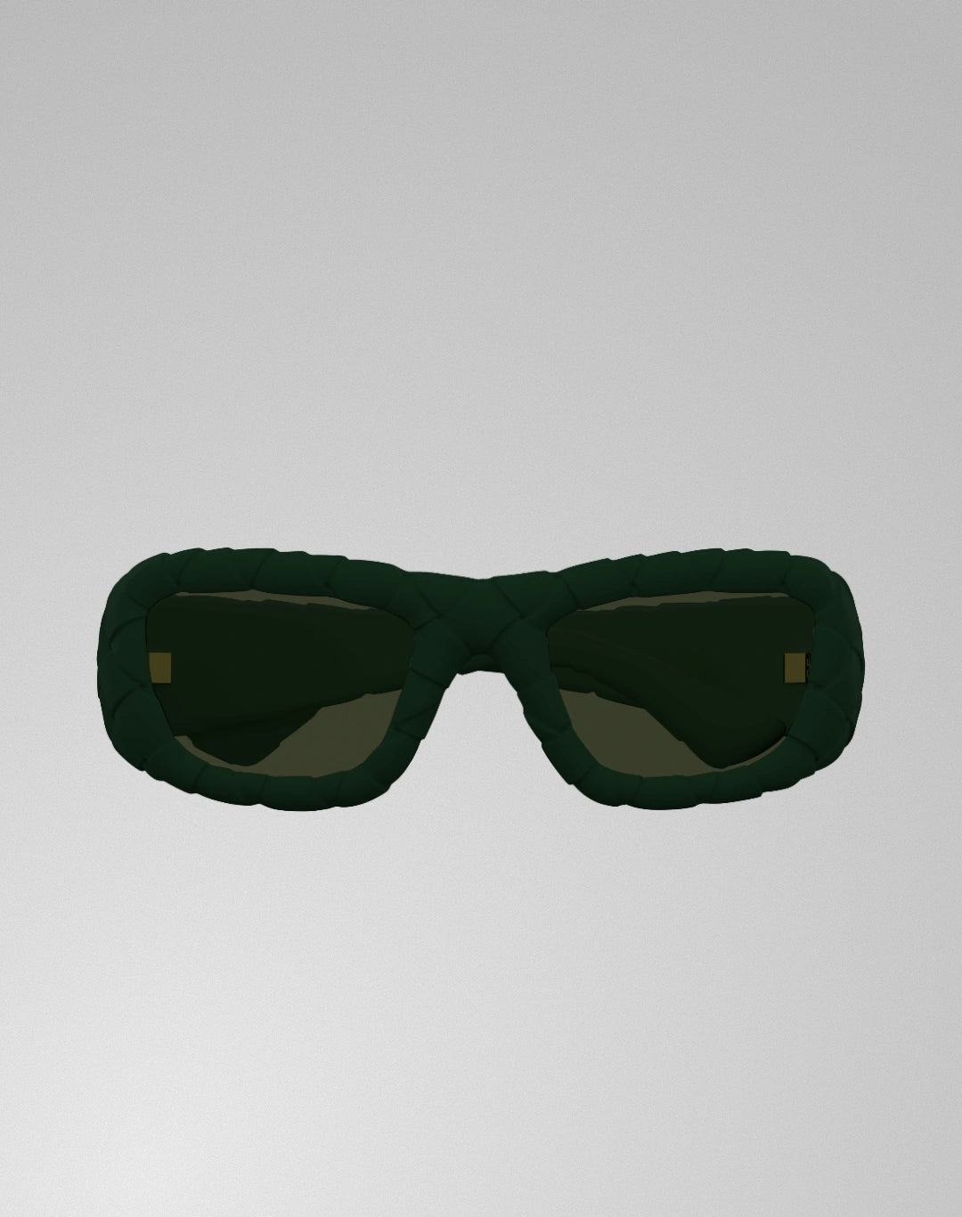 Bottega Veneta BV1303S-008 – Lunettes de soleil rectangulaire enveloppante vert (M)