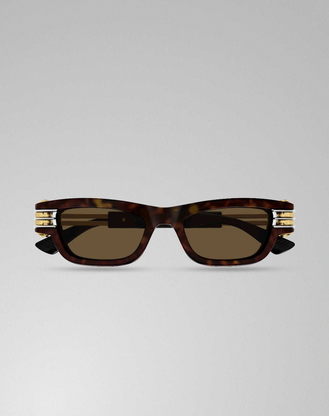 Bottega Veneta BV1308S-002 – Lunettes de soleil rectangulaire Havana (L)