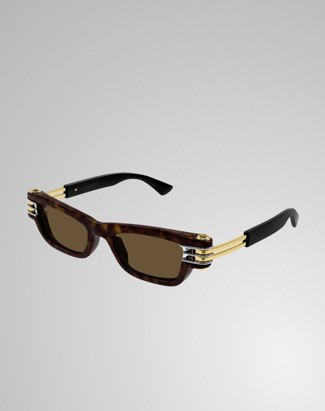 Bottega Veneta BV1308S-002 – Lunettes de soleil rectangulaire Havana (L)