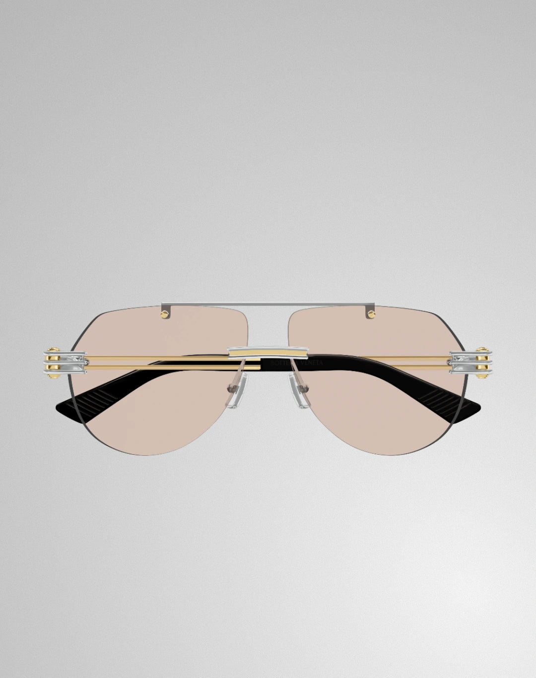 Bottega Veneta BV1342S-002 – Lunettes de soleil aviateur argent (XL)