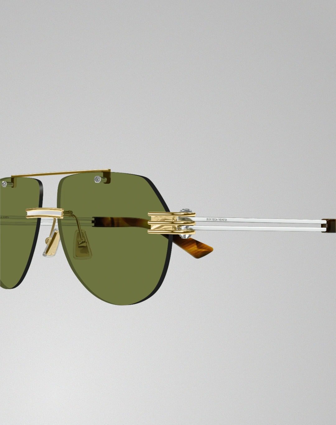 Bottega Veneta BV1342S-003 – Lunettes de soleil aviateur or (XL)