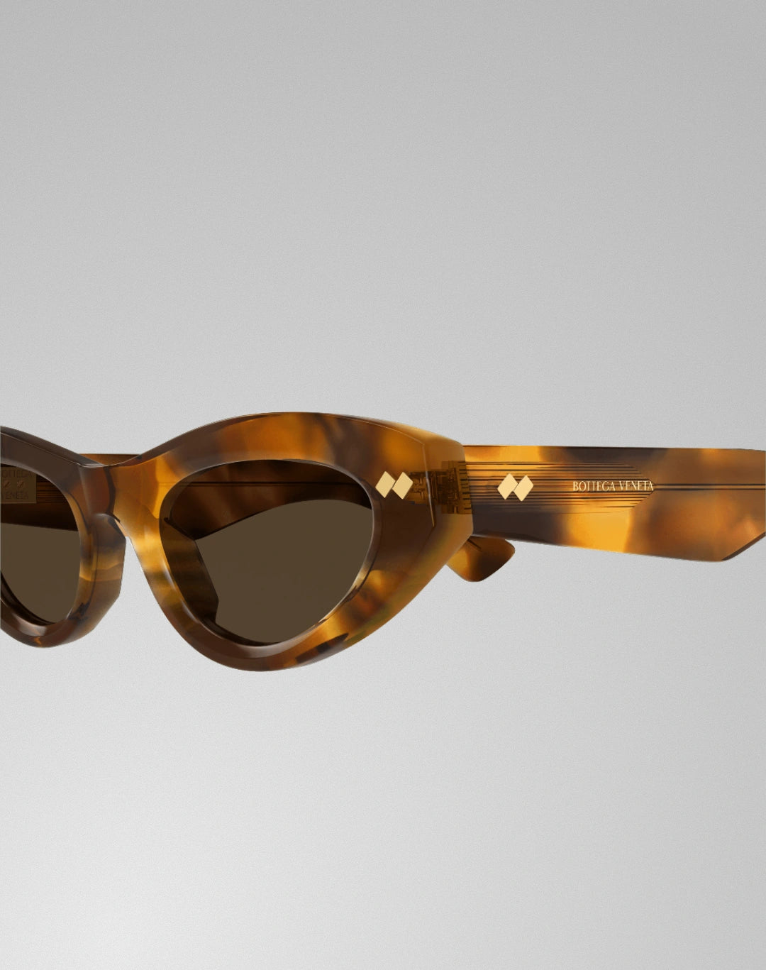 Bottega Veneta BV1350S-002 – Lunettes de soleil Œil-de-chat havane (M)