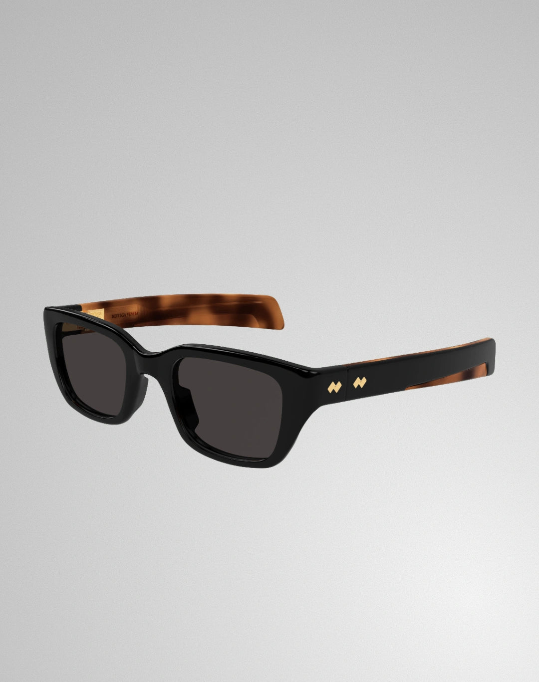 Bottega Veneta BV1393S-001 – Lunettes de soleil rectangulaires noir/gris (M)