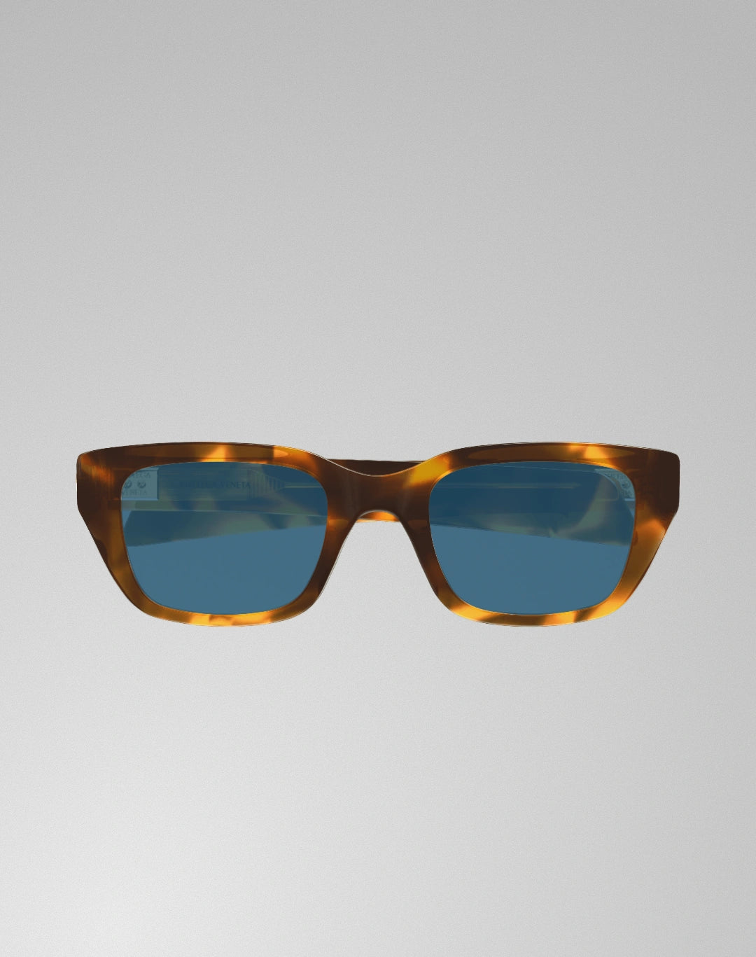 Bottega Veneta BV1393S-006 – Lunettes de soleil rectangulaires havane/bleu (M)