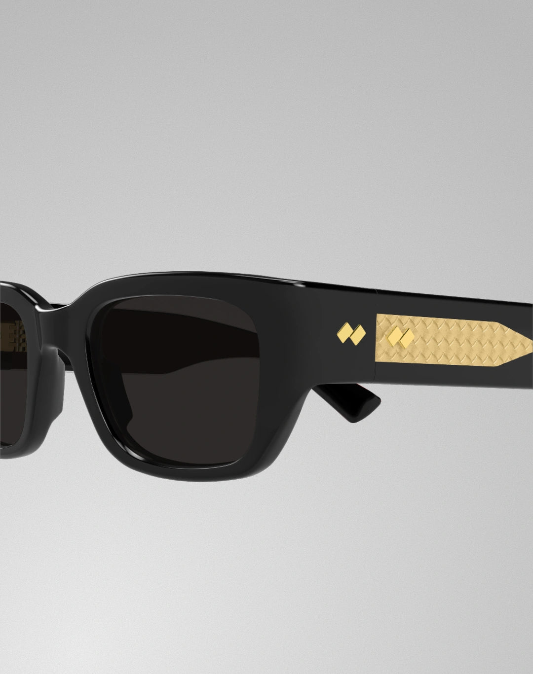 Bottega Veneta BV1400S-001 – Lunettes de soleil rectangulaire noir (M)