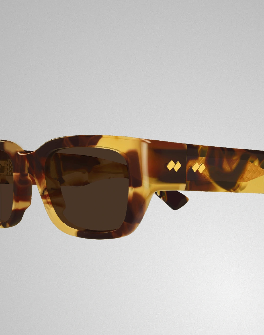 Bottega Veneta BV1400S-002 – Lunettes de soleil rectangulaire havane (M)