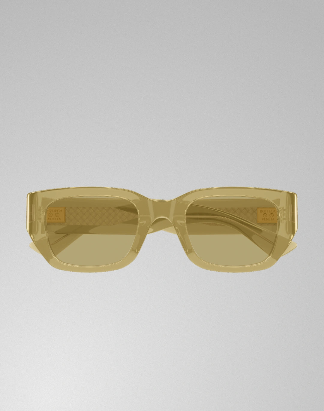 Bottega Veneta BV1400S-004 – Lunettes de soleil rectangulaire jaune (M)