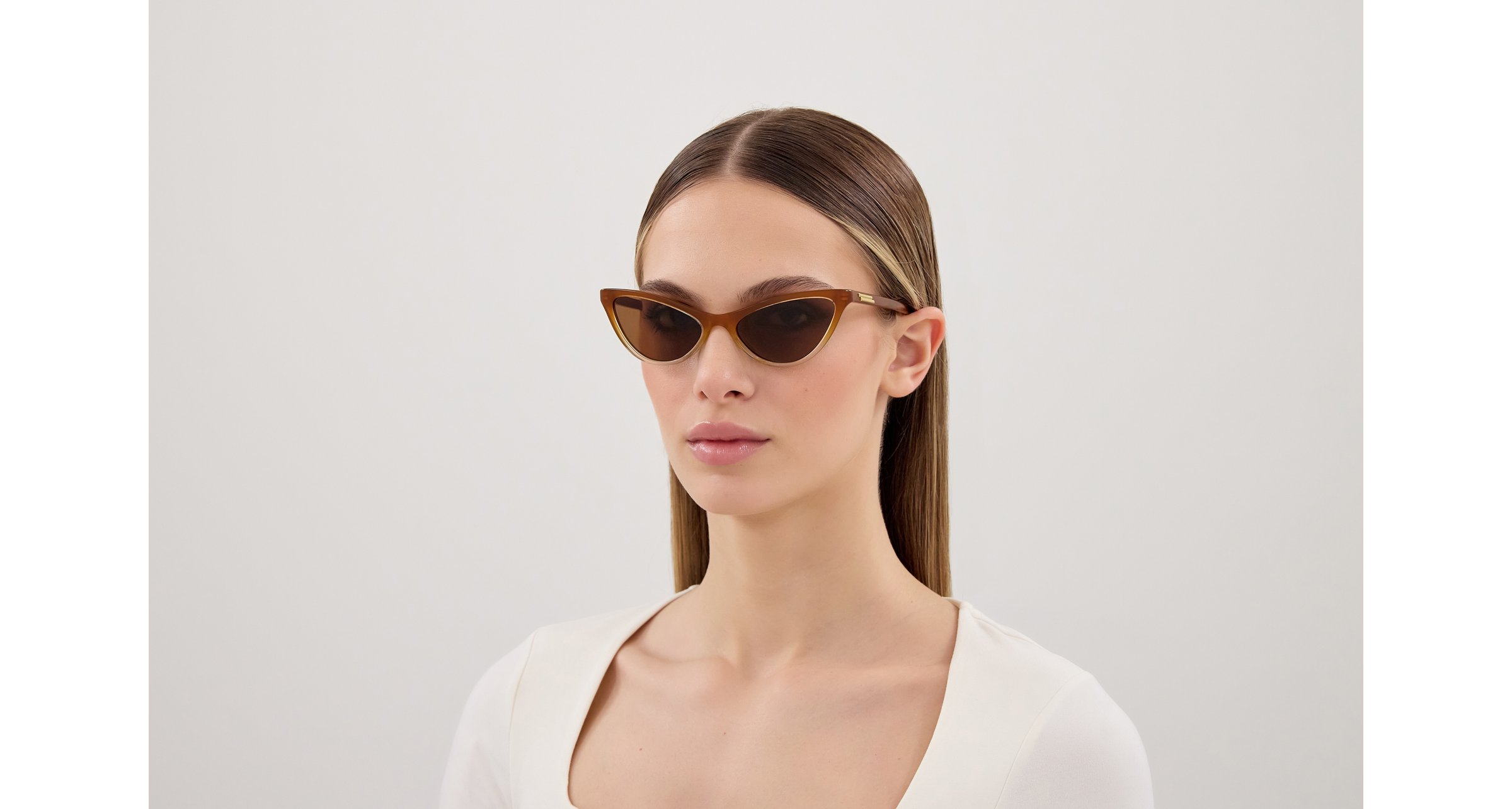 Bottega Veneta BV1414S-004 – Lunettes de soleil œil-de-chat brun (M)
