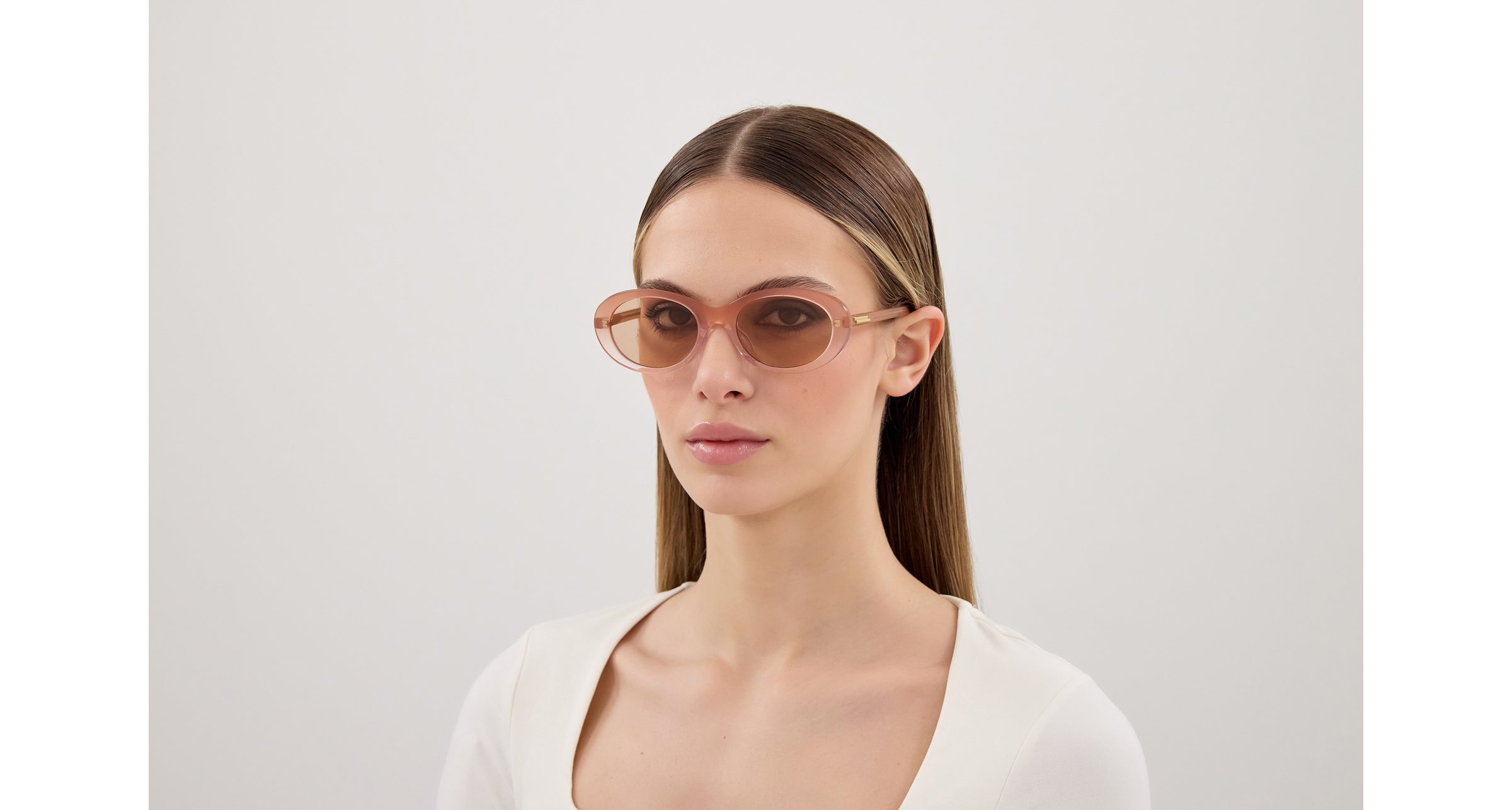 Bottega Veneta BV1415SK-004 – Lunettes de soleil ovale rose (M)