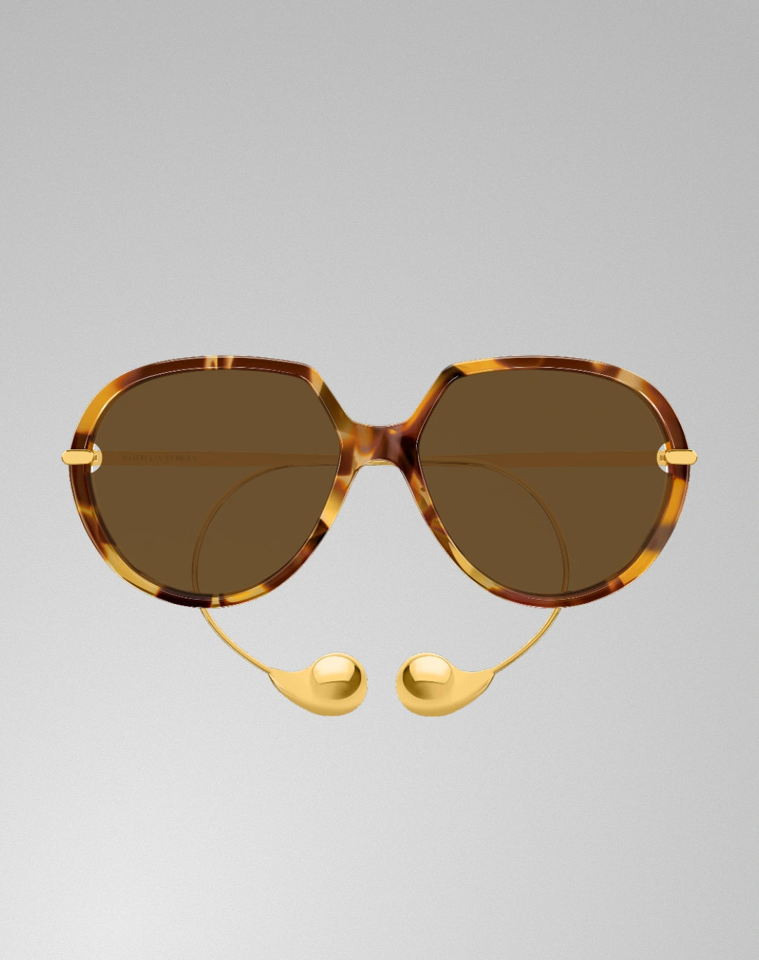 Bottega Veneta BV1436S-002 – Lunettes de soleil ronde havane (XL)