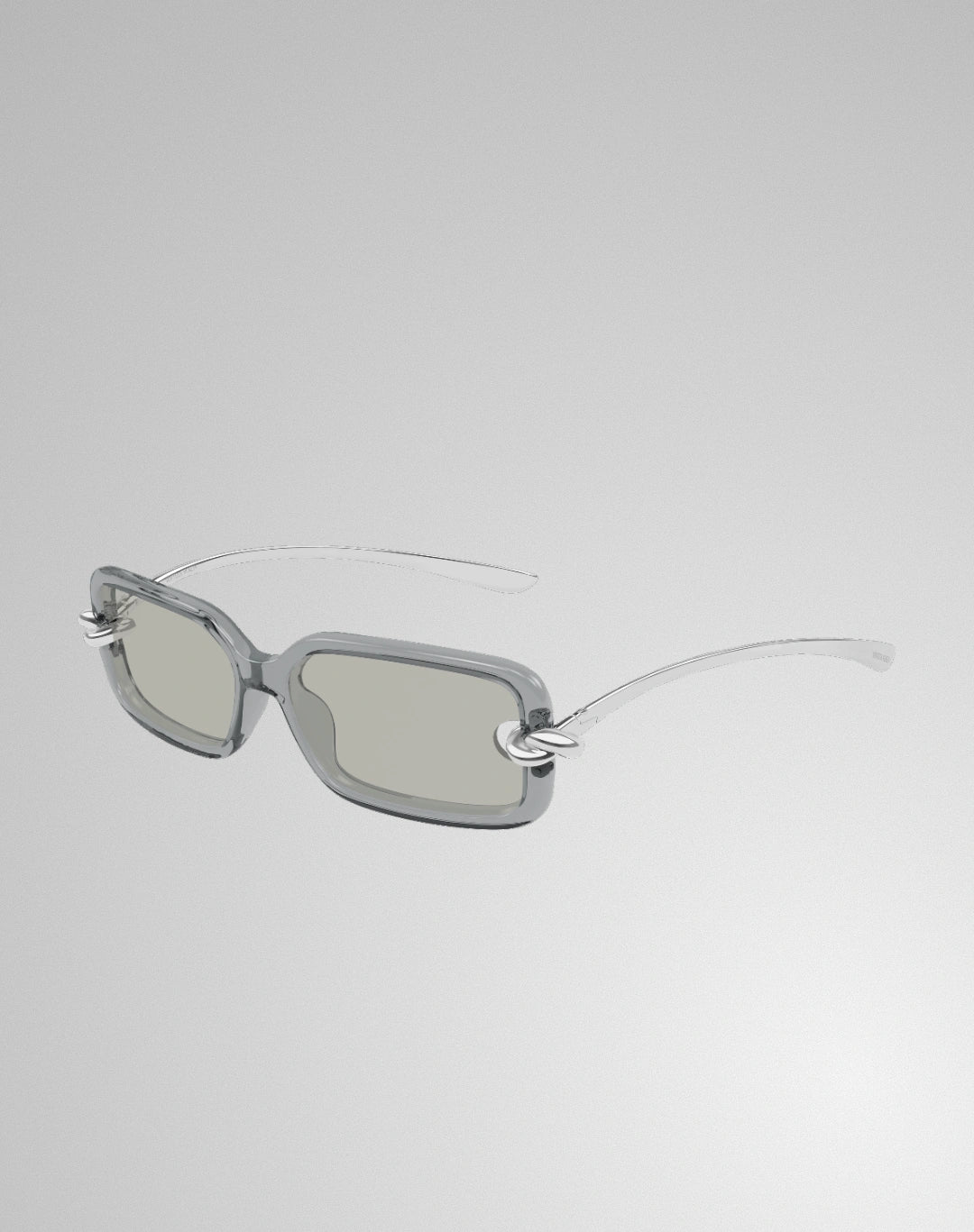 Bottega Veneta BV1439S-004 – Lunettes de soleil rectangulaire gris (L)