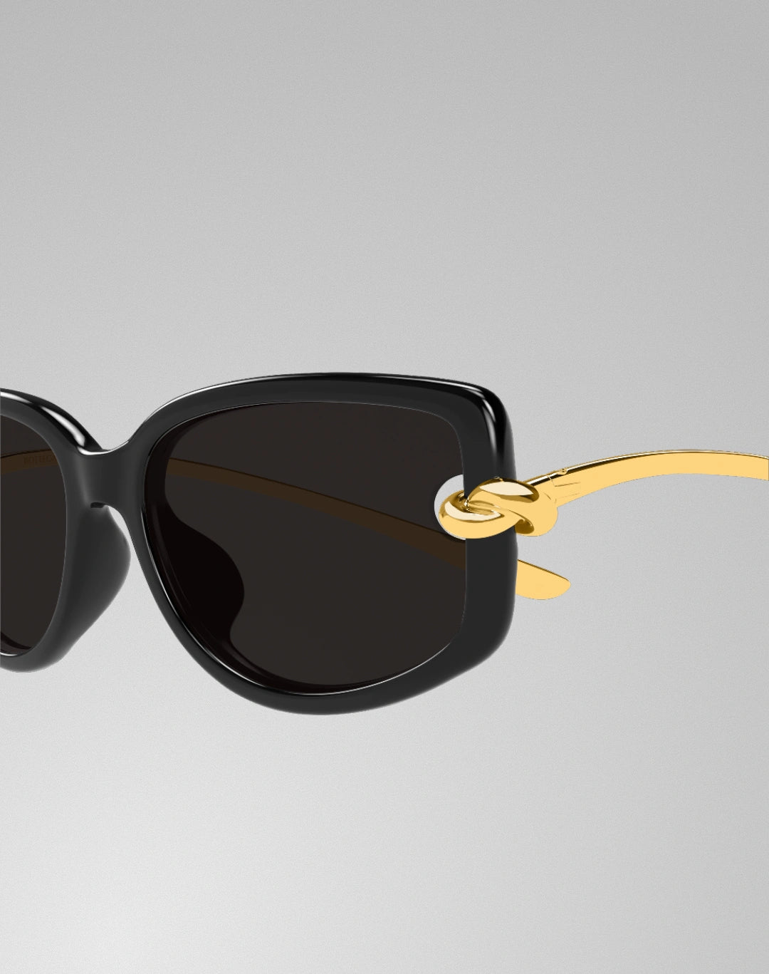 Bottega Veneta BV1440SA-001 – Lunettes de soleil rectangulaire noir (XL)