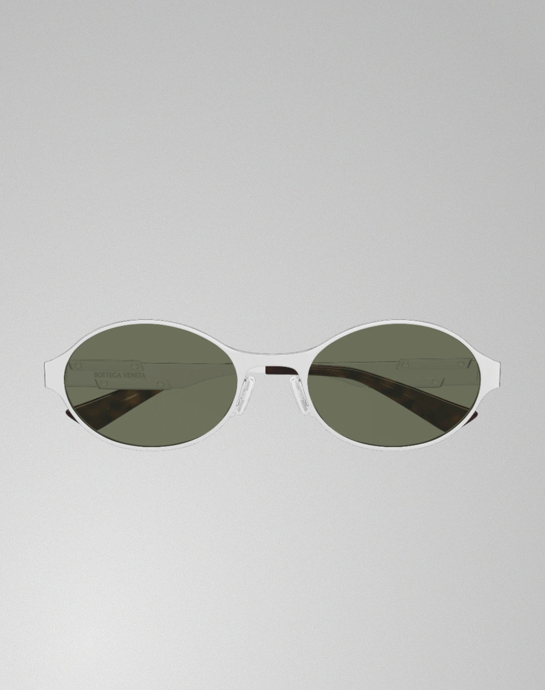Bottega Veneta BV1456S-002 – Lunettes de soleil ovale argent (L)