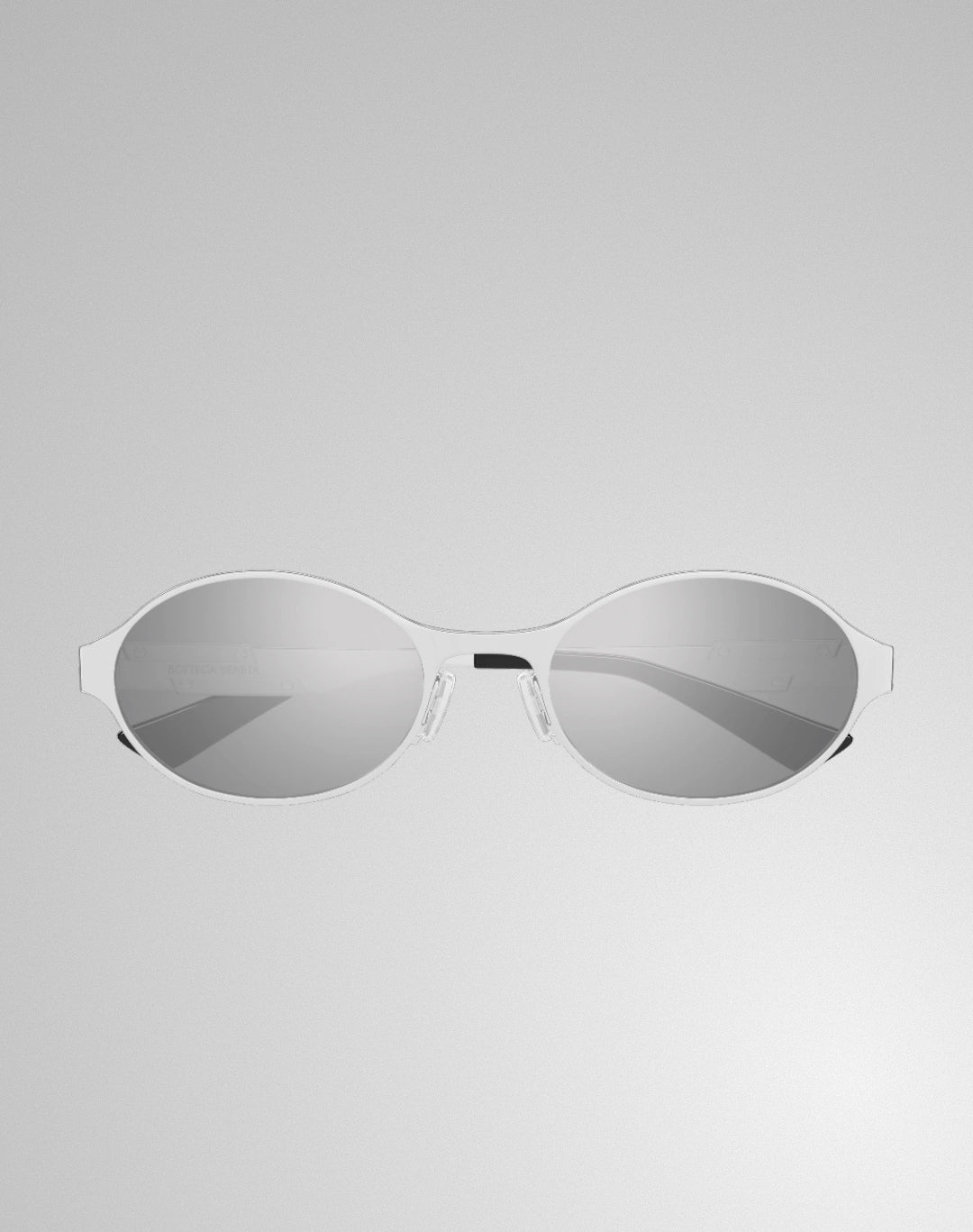 Bottega Veneta BV1456S-003 – Lunettes de soleil ovale argent (L)