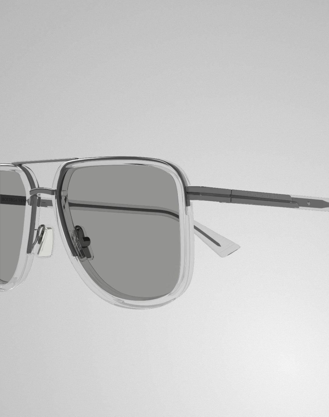 Bottega Veneta BV1463S-004 – Lunettes de soleil caravane argent (XL)