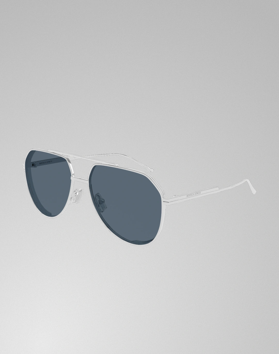 Bottega Veneta BV1465S-003 – Lunettes de soleil pilote argent (XL)