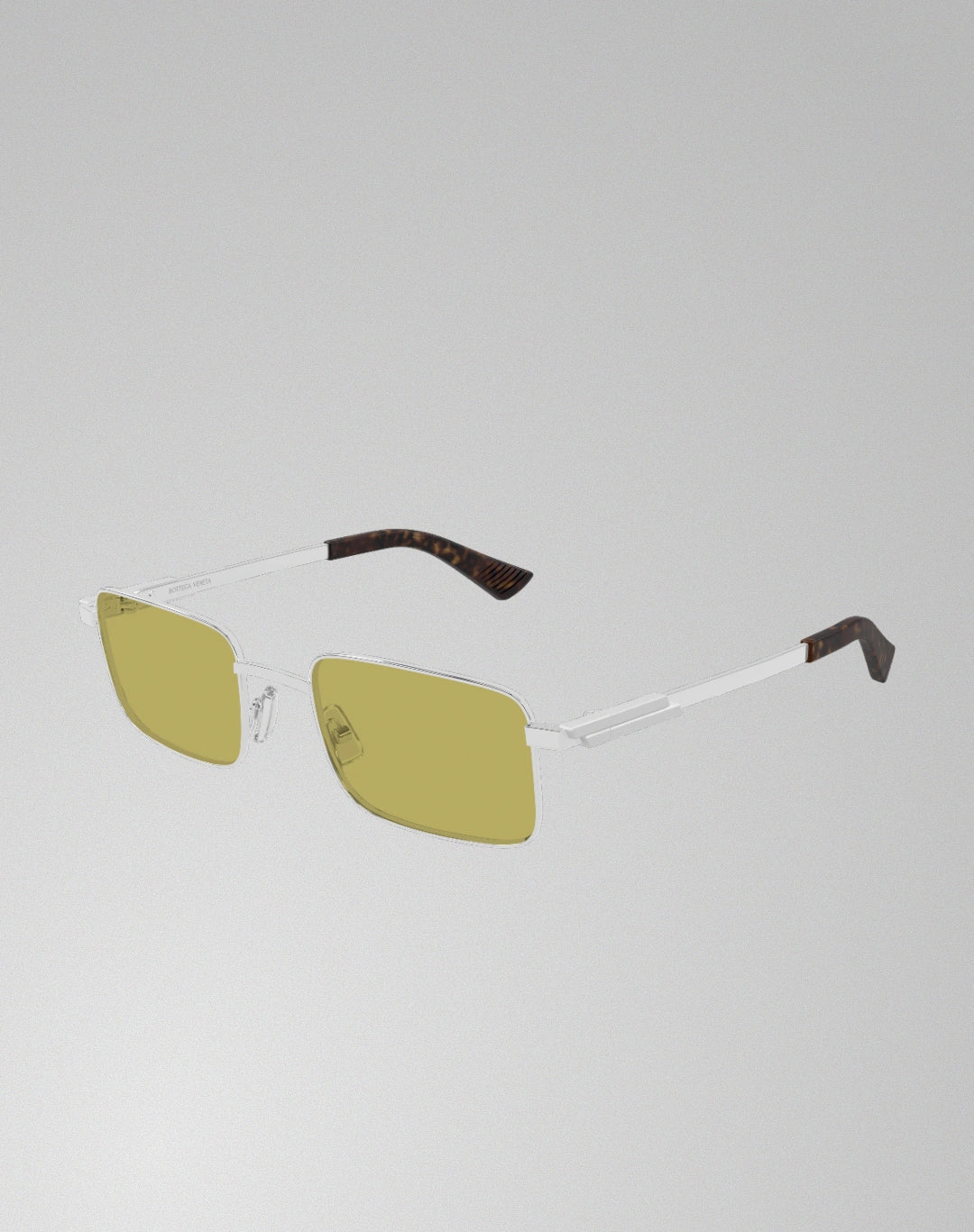 Bottega Veneta BV1469S-003 – Lunettes de soleil rectangulaire argent (L)