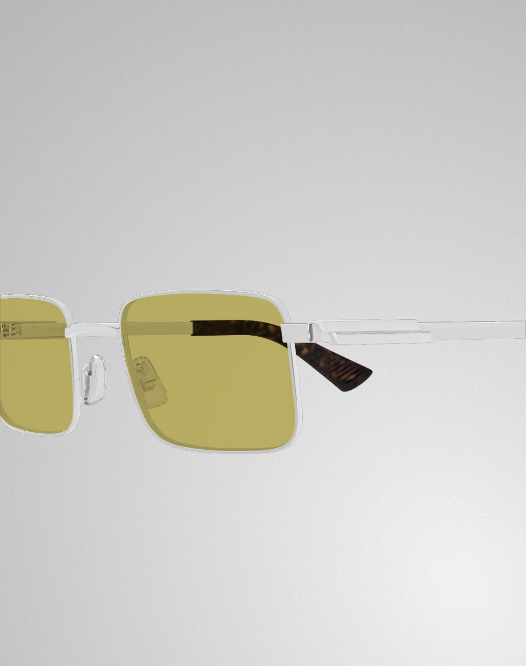 Bottega Veneta BV1469S-003 – Lunettes de soleil rectangulaire argent (L)