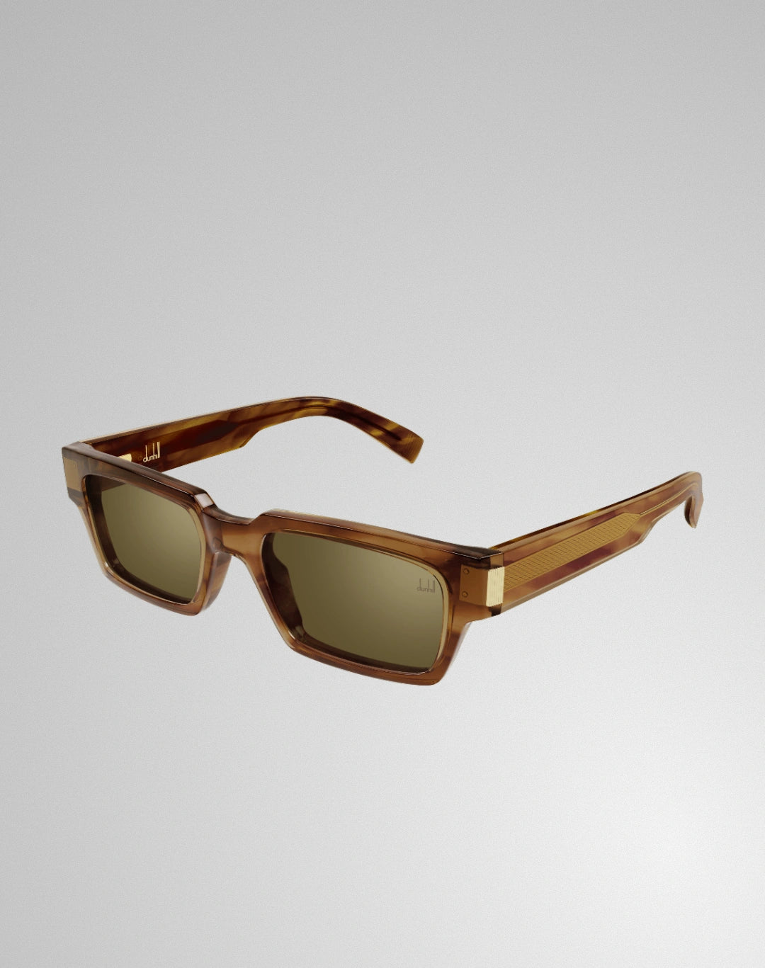 Dunhill DU0079S-003 – Lunettes de soleil rectangulaire havane clair (L)