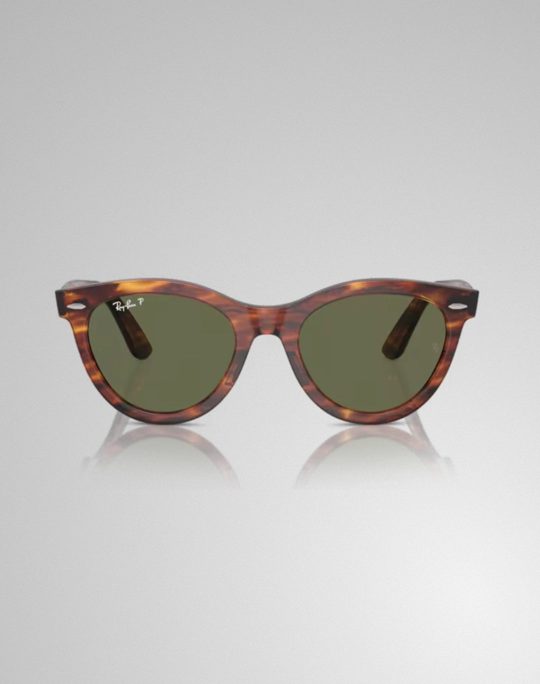 Ray-Ban RB2241-95458 – Lunettes de soleil ronde rayé havana